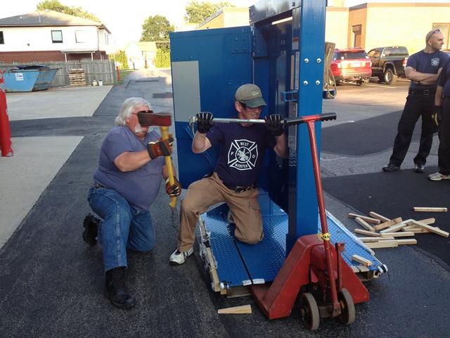 Forcible Entry simulator training At Station 1. June 2013